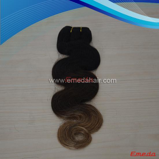 Grade 7A omber color brazilian human hair weft